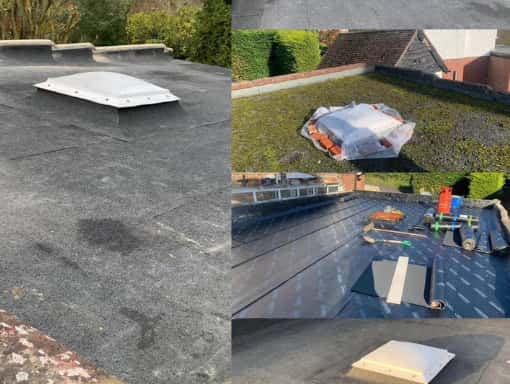 This is a photo of a new new felt roof installation. This work was carried out by Stamford Roofing